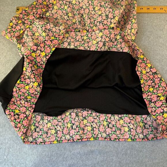 Vero Moda Size XS Floral Mini Vmelli Skirt Black Pink Yellow Tiered Elastic Prep - Picture 8 of 10